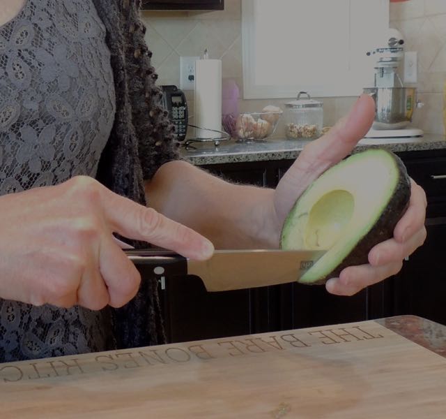 slicing avocado